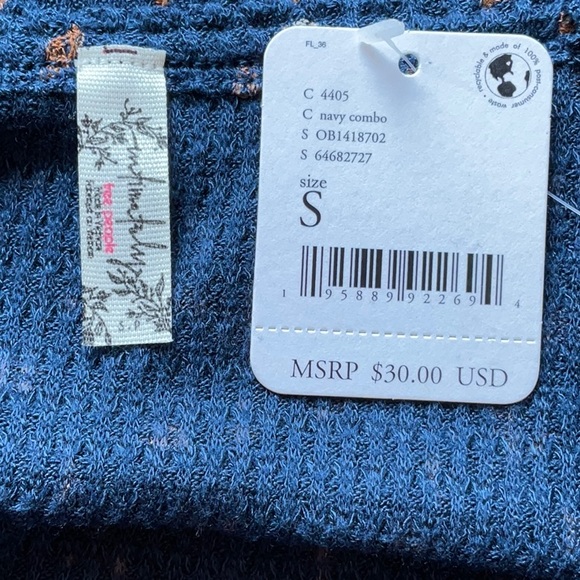 Free People Navy Combo One of the Girls Tank in Size S, NWT - Picture 9 of 11